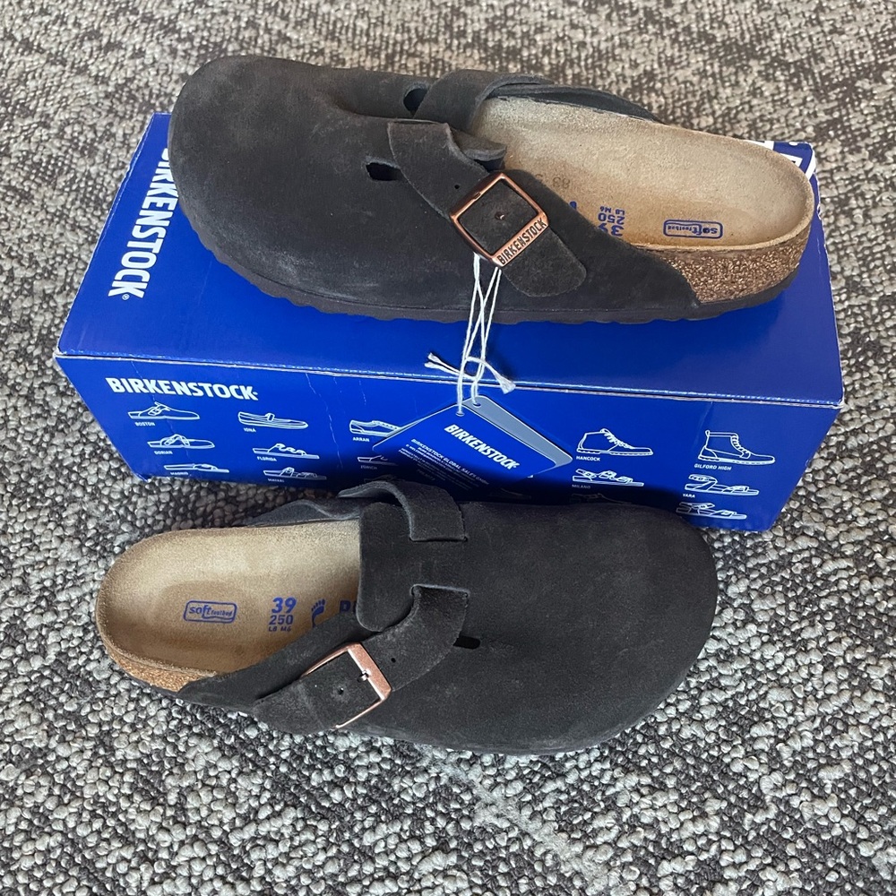Birkenstock Boston Clogs Mocca Suede